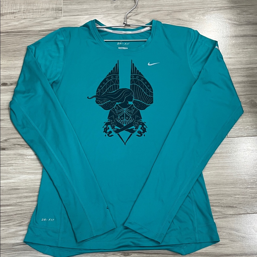 Nike Turquoise Long Sleeve Tee with Graphic